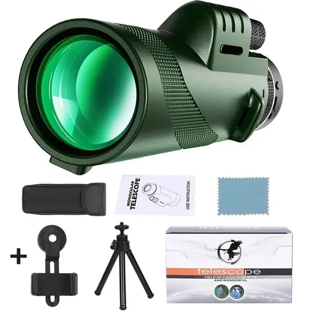 Tragbare Leistungsstarke 80X100 HD Monokulare 50000M Teleskop Long Range Zoom Mit Stativ Telefon Clip Für Outdoor Jagd Camping tourismus