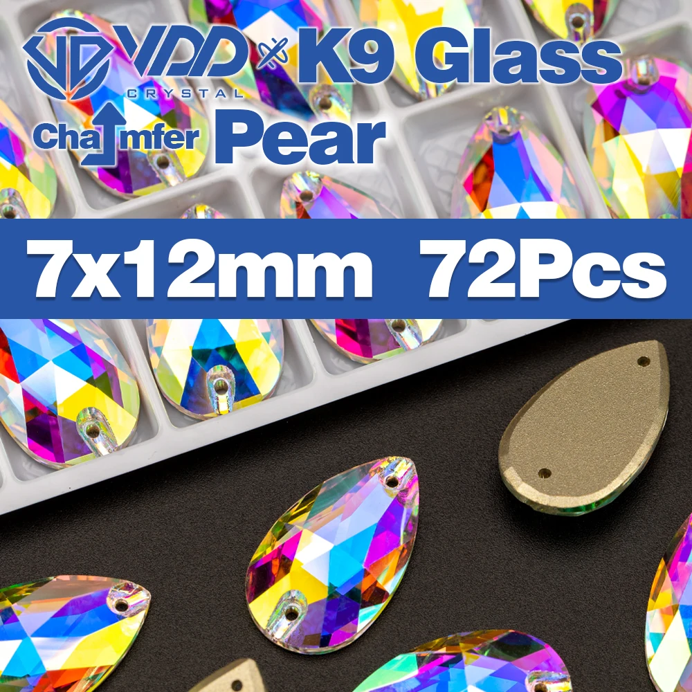 VDD Fase AAAAA Top Qualität K9 Glas Nähen Auf Strass Nähen Kristall AB Flatback Stein Für Kleidung Zubehör Hochzeit Kleid – Detail 4