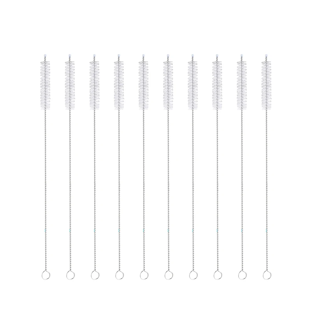 

10 pcs 8Mm 20Cm Stainless Steel Straw Brush Cleaner For Drinking Straws Reusable Funnel Tube Cylinder Juicer Dishwasher Safe