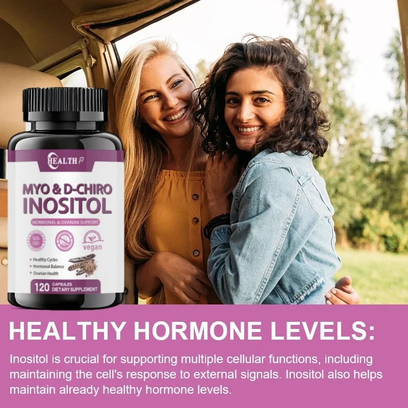 HEALTH Myo DChiro Inositol Capsules with Folate for Ovarian Function Hormone Balance Fertility