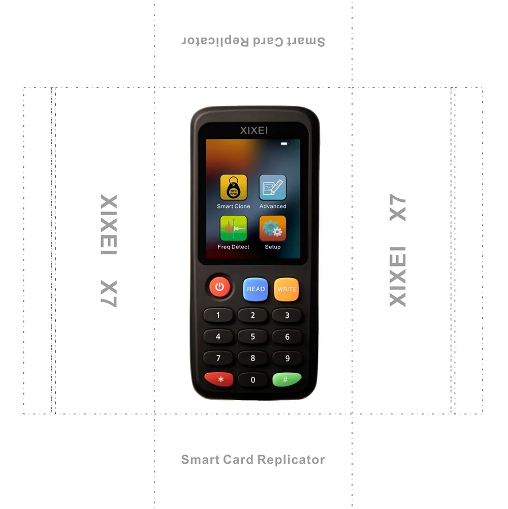 Neuer nfc intelligenter kartenleser x7 rfid kopierer duplikator id ic schlüssel schreiben ntag215 125 tag kopie 13,56 khz mhz token klon
