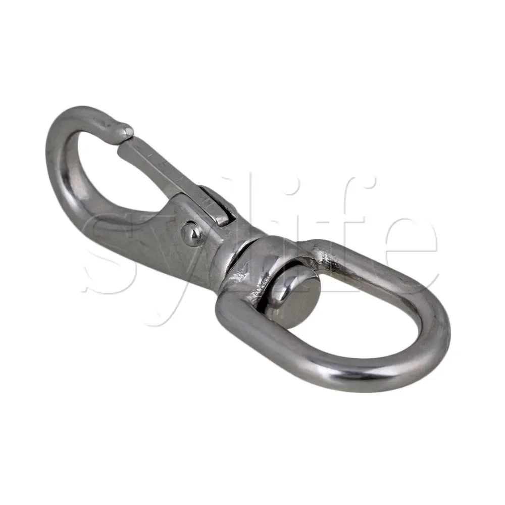

304 Stainless Steel Snap Hooks - Silver Size 0# Swivel Eye Spring Hook for Marine/Outdoor