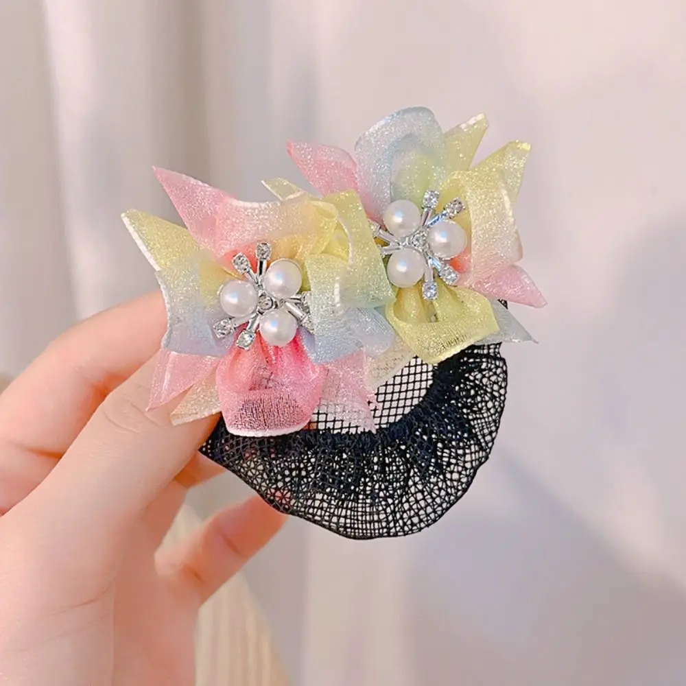 

Cute Princess Snood Spring Clip Star Colorful Star Hair Nets Mesh Invisible Sequin Hair Nets Perform