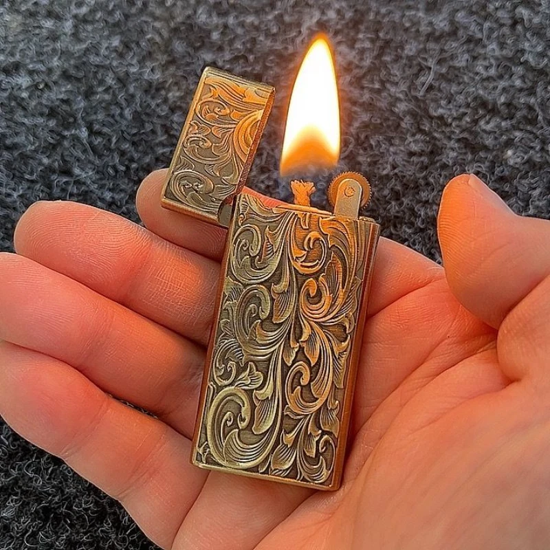 New ZD602-603 Slim Portable Metal Open Fire Kerosene Lighter Personalized and Creative Lighter Small Tools and Gifts Wholesale