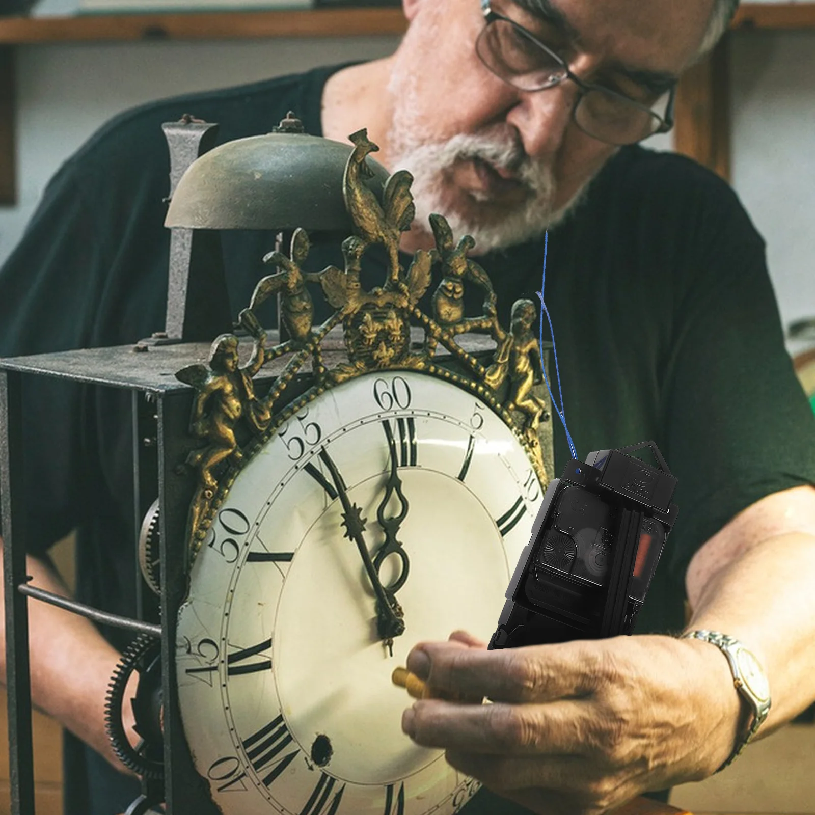 

1 set Quartz Pendulum Trigger Clock Movement Chime Kit Spades Straight Hands Silent Wall Clock Mechanism Replacement For Diy