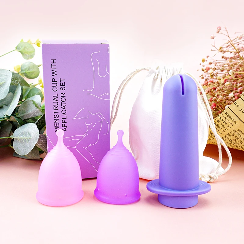 Silicone Periods Menstrual Cup Booster Health Care Products For Women Reusable Menstrual Cup Applicator Tool Kit Wholesale