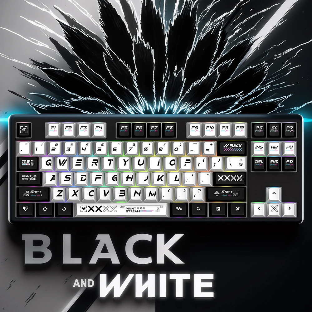 

Пользовательские 5-сторонние колпачки для клавиш из ПБТ, белые, черные колпачки для клавиш Cherry Profile 135 клавиш для переключателей Cherry Gateron MX, клавиатура