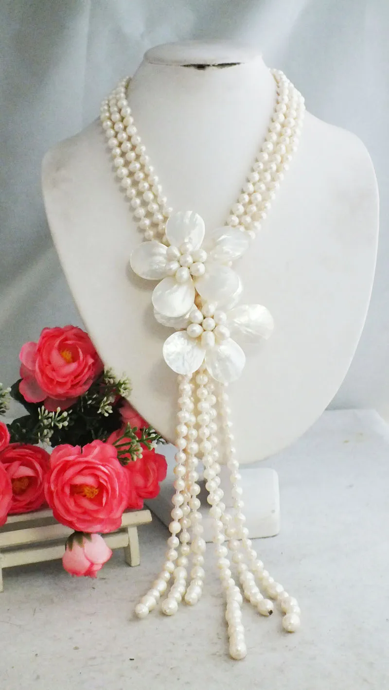 Natural Freshwater Pearl Shell Handmade Necklace