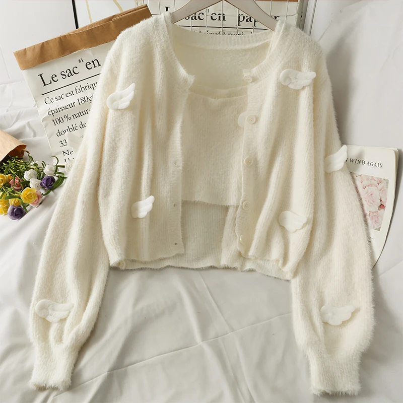 

Комплекты женской одежды из 2 предметов, теплая осень, Харадзюку, корейский стиль, милая классическая стильная уличная одежда для девочек, мягкий нежный уютный дизайн Ins