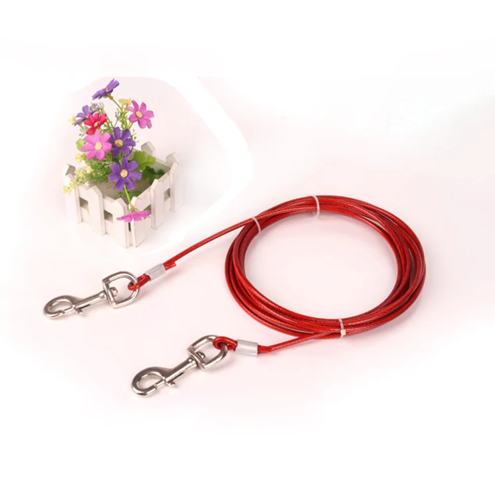 

5mmx5m Extra Long Chain Dog Leash Heavy Duty Dog Pulling Rope with Ergonomic Handle for Comfortable Control Pet Hauling Cable