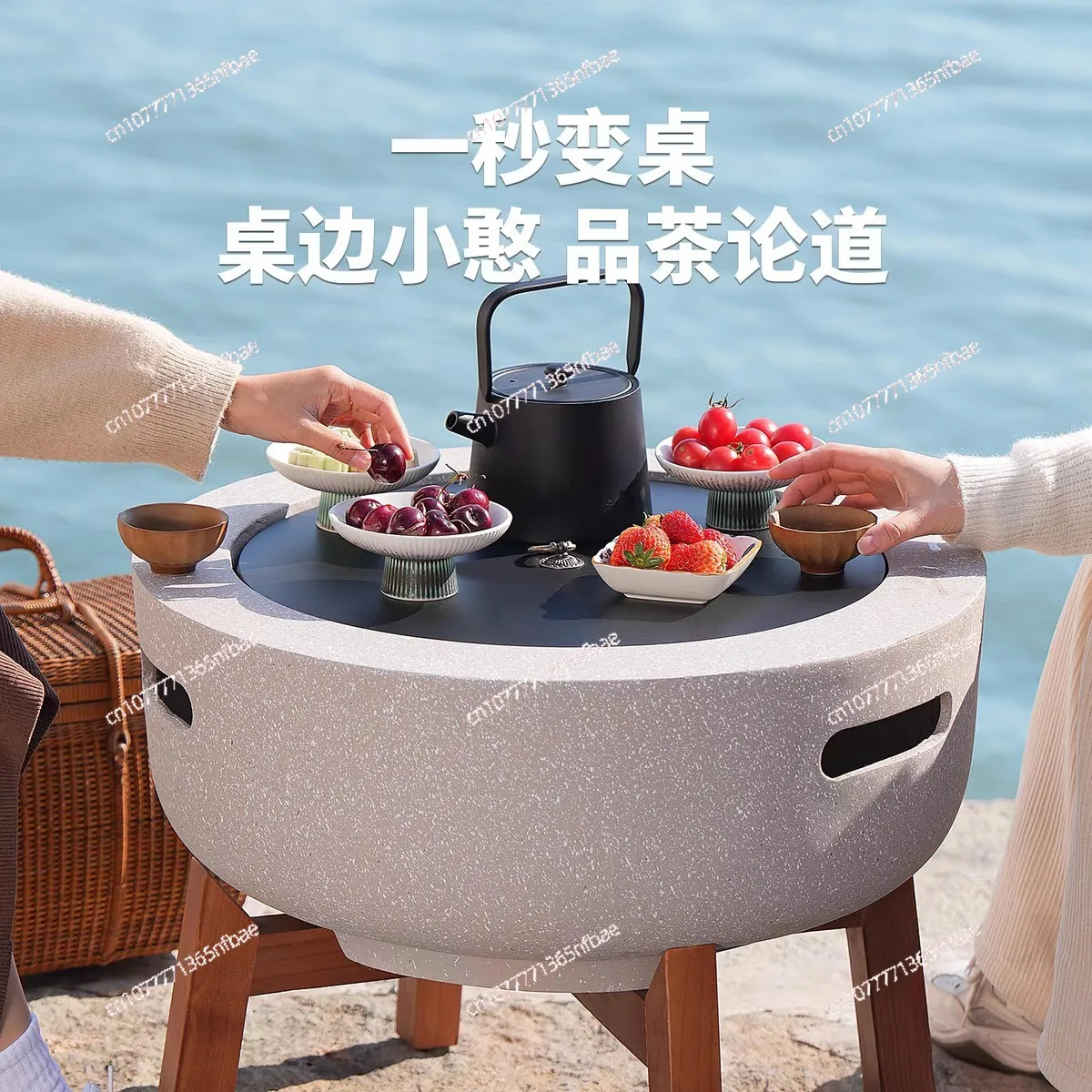 Winter Tea Making Fire Pit Set Indoor Outdoor Portable Heater Grill Table Complete Kit
