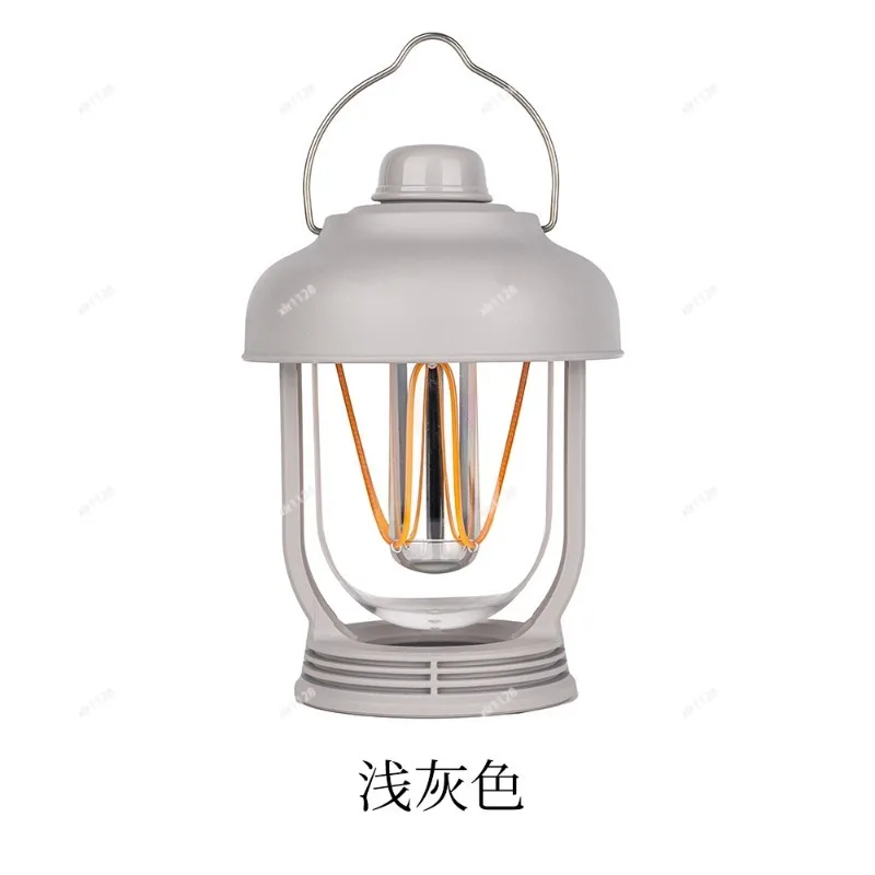 Outdoor Waterproof Camping Lamp Vintage Portable Hanging Tent Light Dimmable Atmosphere Lighting