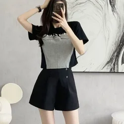 Top And Bottom Short Sets For Women 2 Pieces Sleeve Woman Shorts Two-piece Cheap Korean Style Offers Casual Promotion Novelties