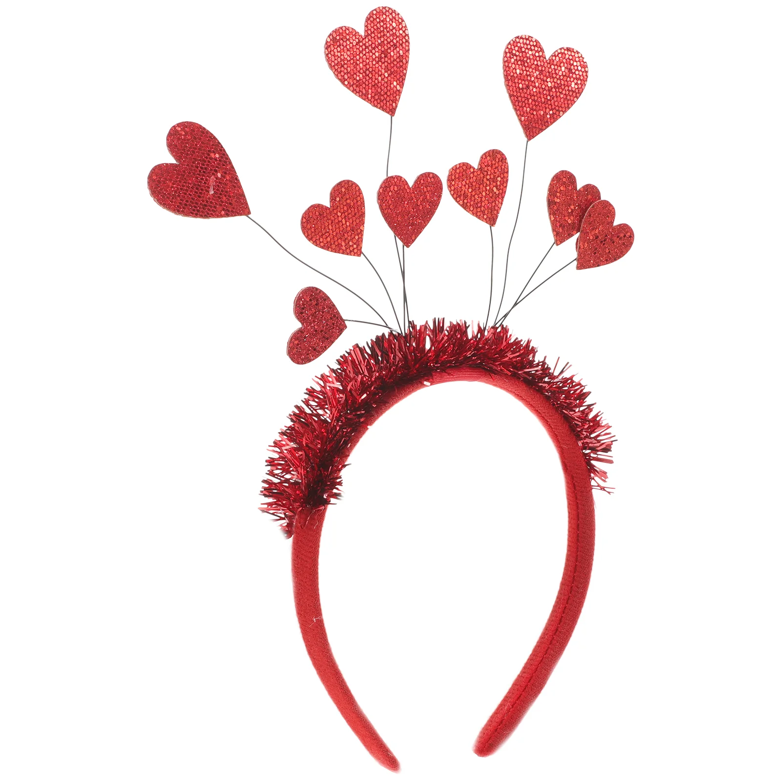 

Party Head Hoops Valentine's Day Headband Love Designed Hair Heart Tiara Red Felt Cloth Miss