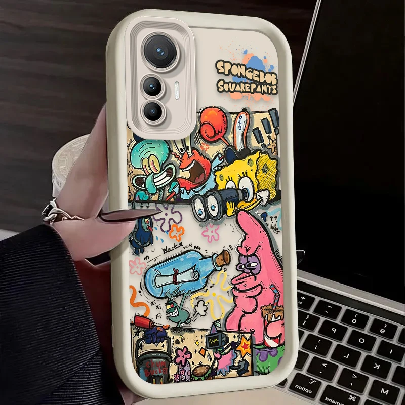 Custodia SpongeBobs Cartoon per Xiaomi 14T 13T 12T 11T 13 12 11 Lite 5G NE POCO X6 X5 F6 F5 F3 X4 GT X3 NFC M5S C65 M6 Pro TPU Funda