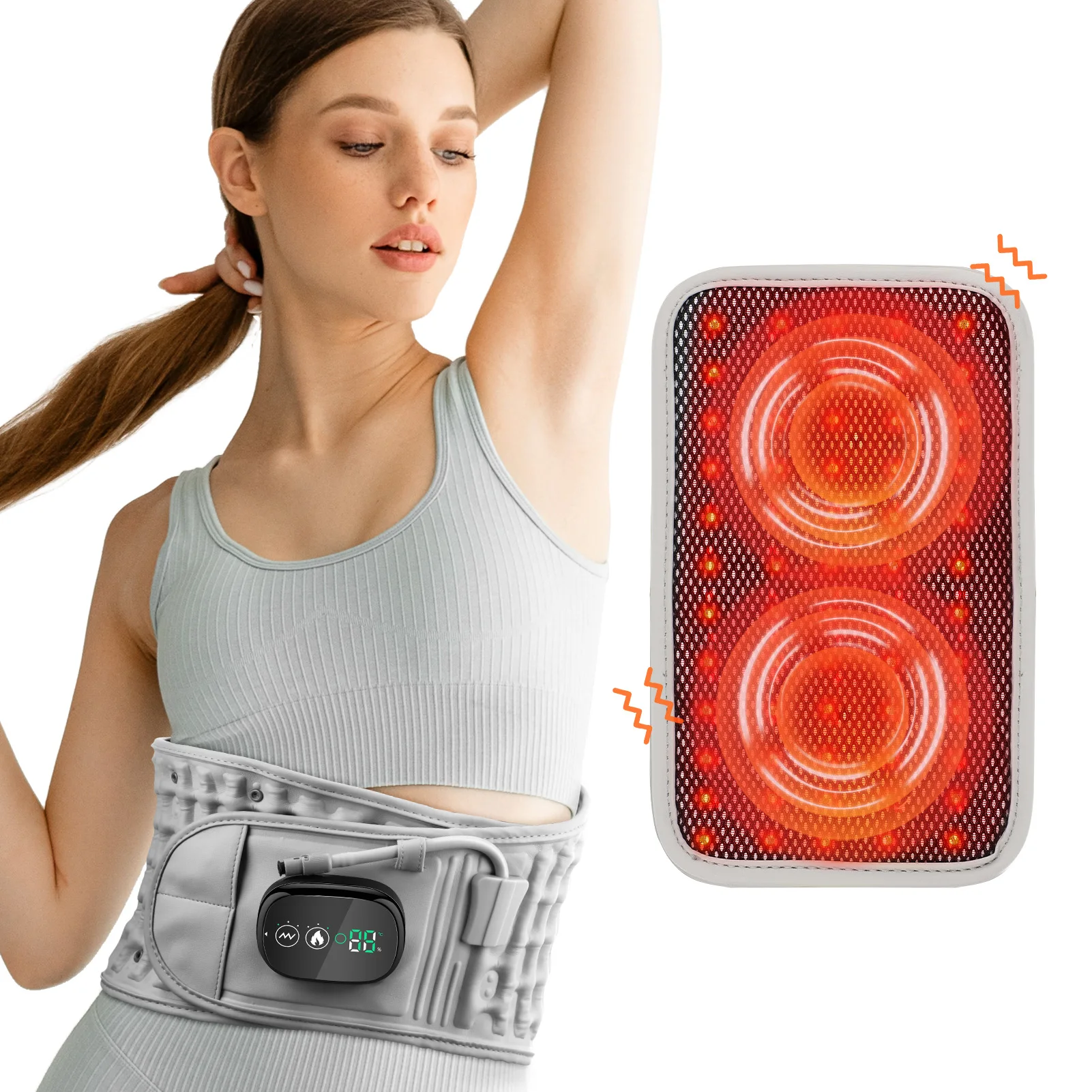 Electric Infrared Heating Belt Inflatable Waist Massager Vibration Air Decompression Lumbar Spine Support Posture Correction