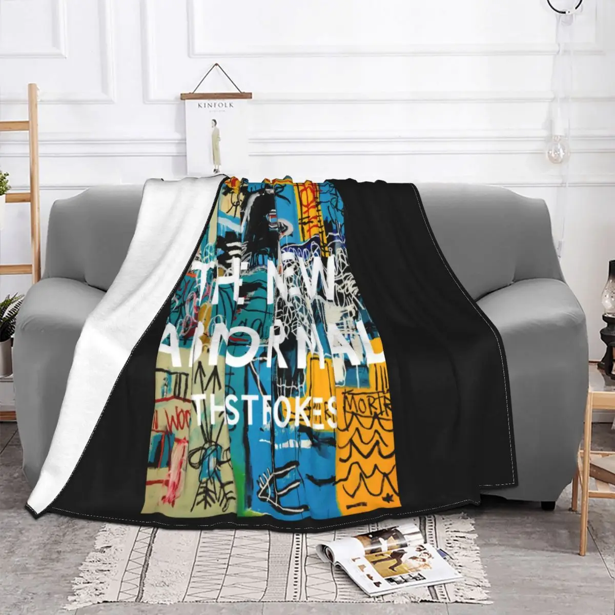 The New Abnormal The Strokes Album Cover With Track List Youth Customiz Boy Anime Adults Throw Blanket