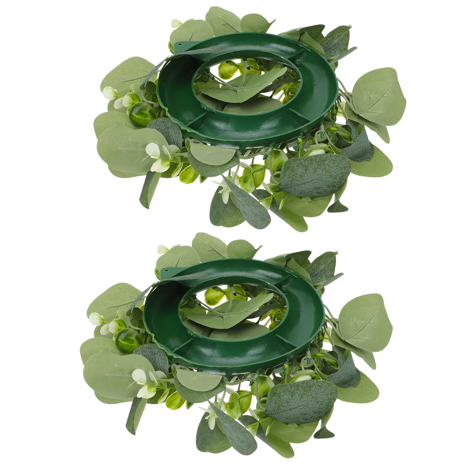 

2pcs Mini Artificial Wreath Decor Stimulation Wreaths Dinner Table Party Home Decoration Small Plastic Wreaths Decorative