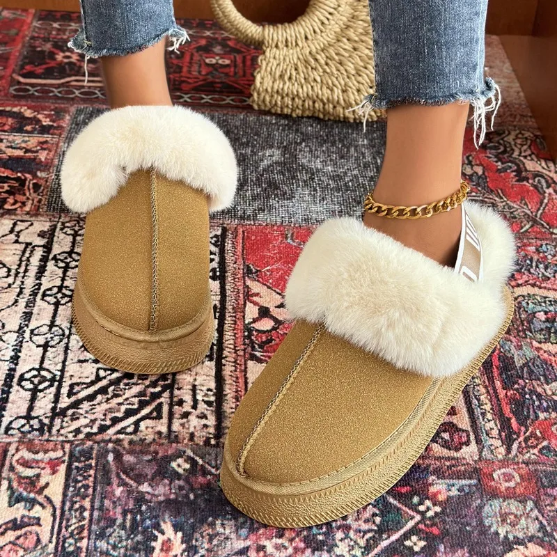 2026 Winter New Women's Comfortable Keep Warm Lightweight Thick Sole Mid Heel Snow Boots Women Solid Color Fashionable Boot