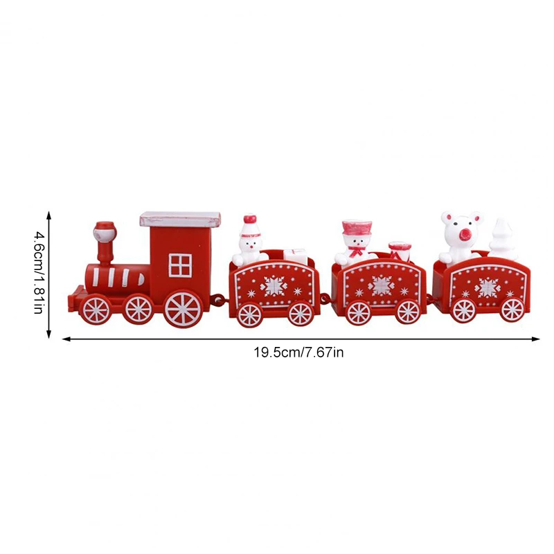 New Year 2024 Christmas Wooden Train Ornament Cute Painted Toy Train with Santa Claus Snowman Crafts Xmas Party Decor Kids Gifts