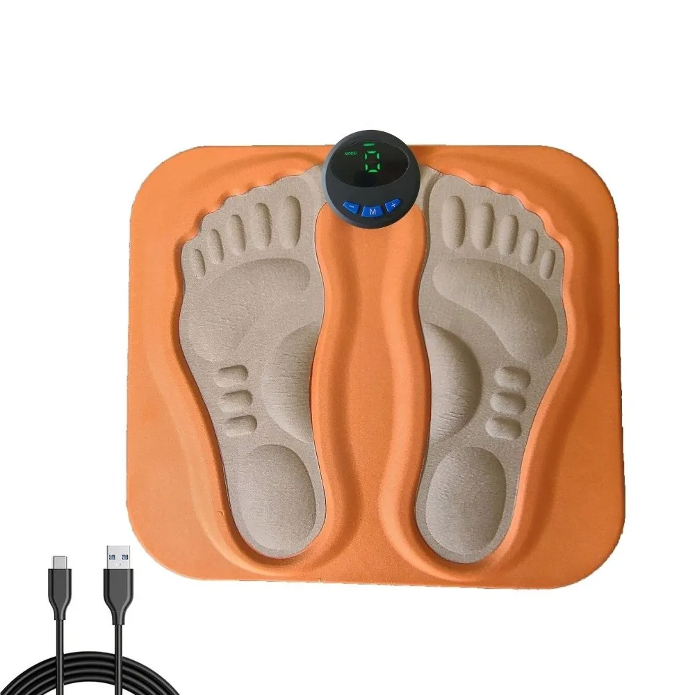 Rechargeable 3D Foot Massage Pad Heated Blood Circulation Electric Foot Massager Improve Circulation Muscle Relaxation Foot Pad