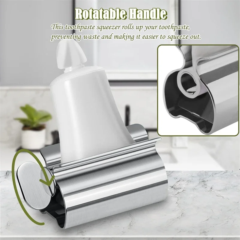 3/1pcsToothpaste Squeezer Stainless Steel Toothpaste Dispenser Holder for Bathrooms Tube Squeezer Tool Wringer for Kids Adults