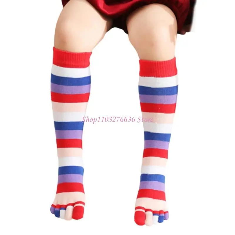 R6FD Split Toe Design Children Socks Stretchy Long Cotton Tube Odor Control Perfect For Sensitive Skin
