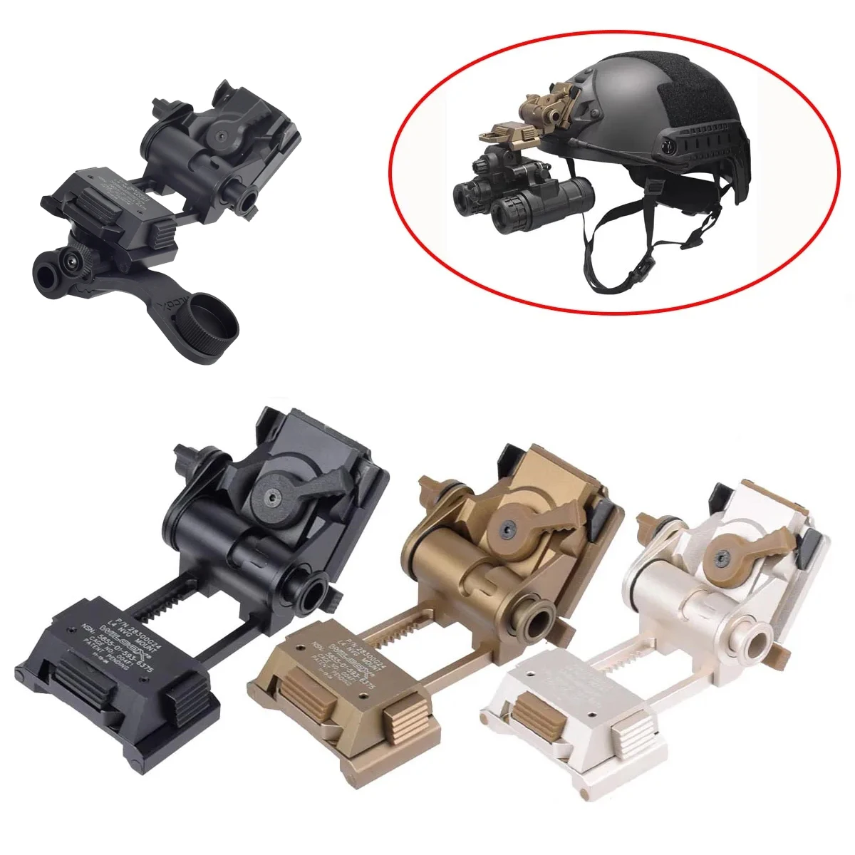 

Helmet Accessories CNC Aluminum Wilcox L4G24 NVG Helmet Mount Bracket & J-Arm For PVS-15 PVS-18 or PVS14 Night Vision Goggles