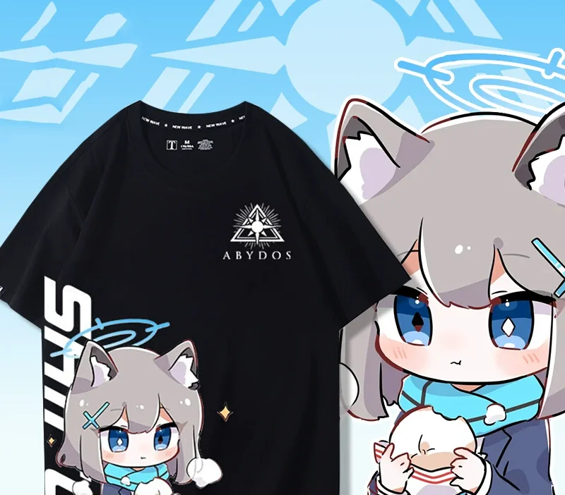 Sunaookami Shiroko Anime Tees Game Blue Archive Role Playing 3D Print Kawaii T-Shirts Summer Men Women Harajuku Short Sleeve Top