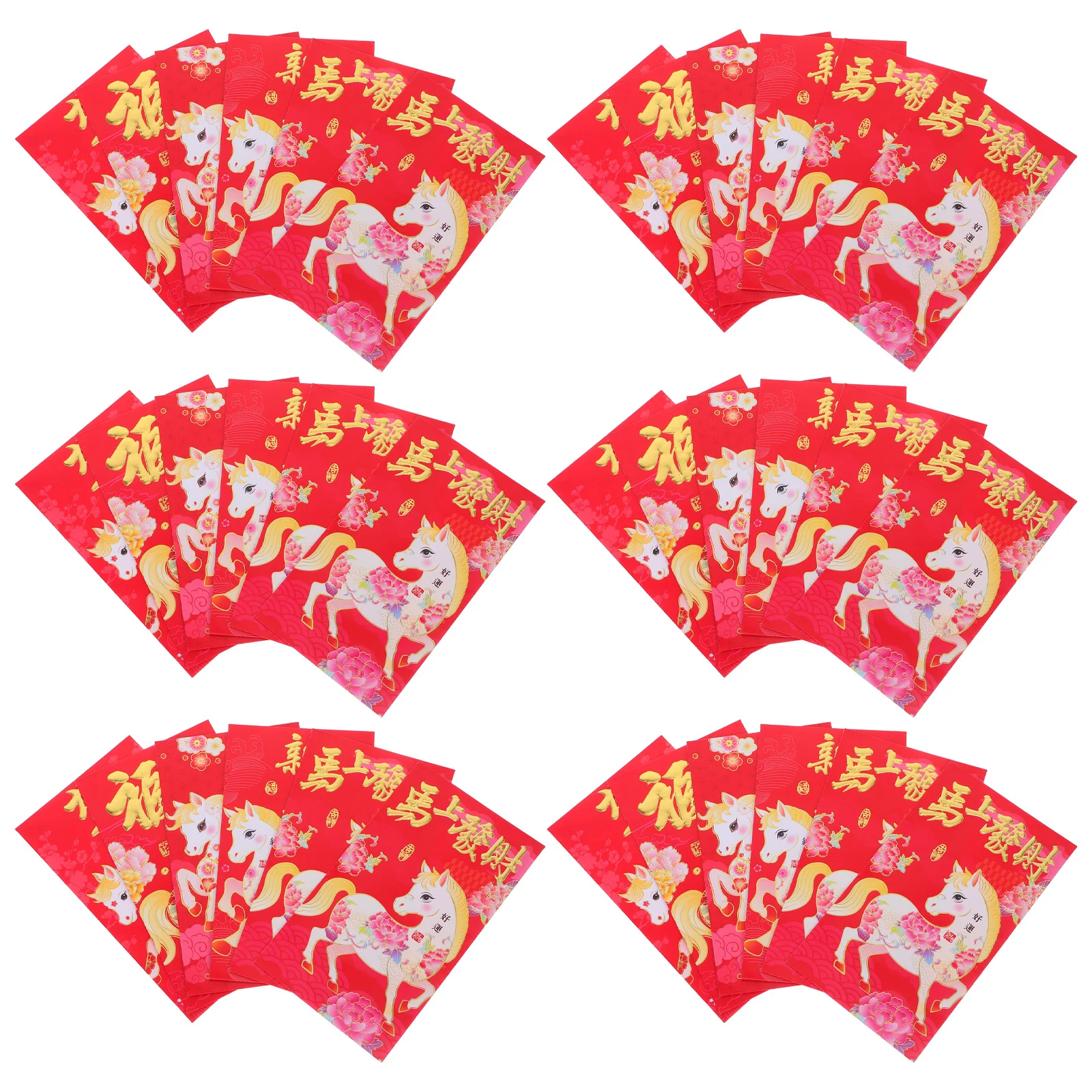 

60 Pcs Spring Festival Red Envelopes for The Year of Horse Money Packet Lunar New Chinese Yeart Paper Snake