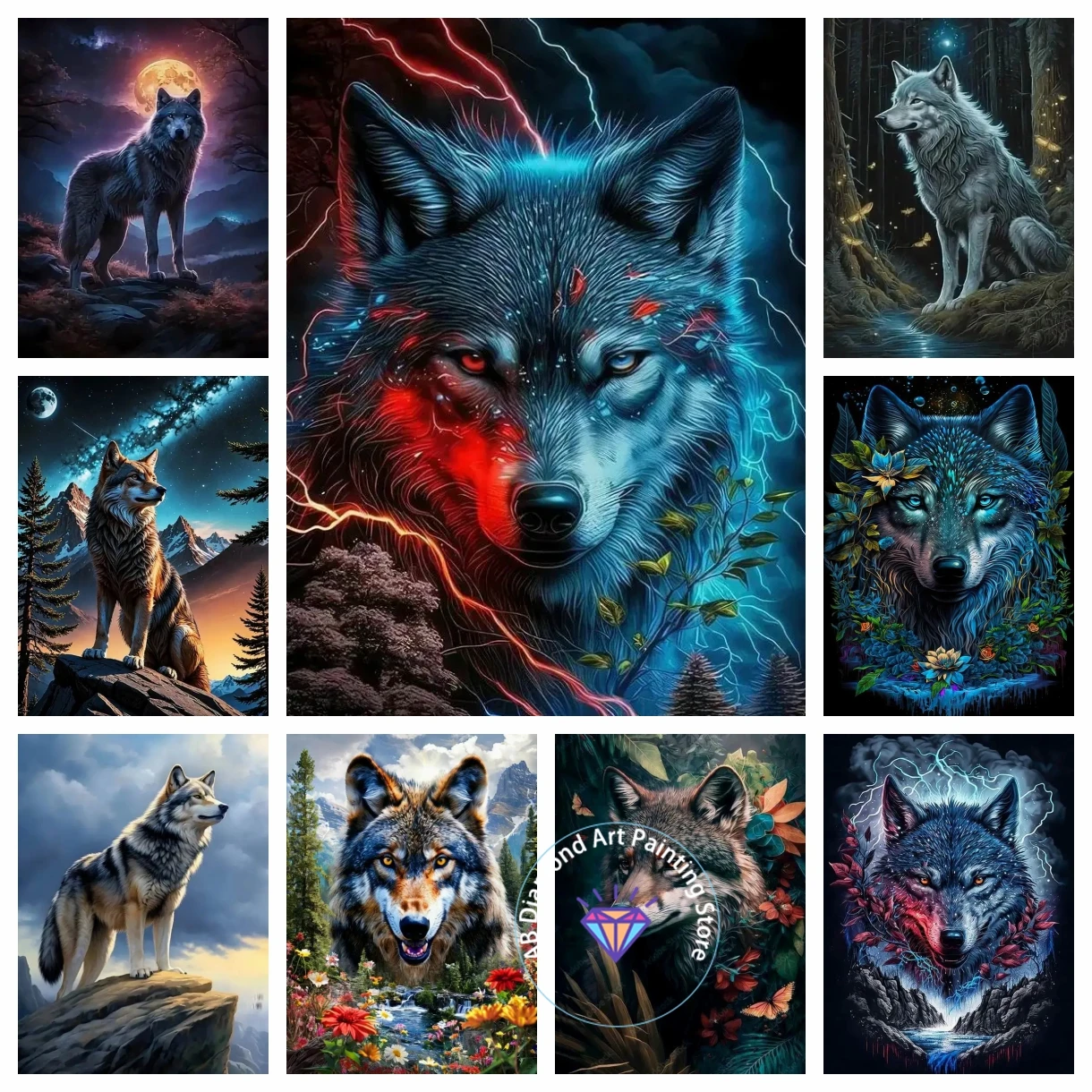 Forest Wolf Diy 5d AB Diamond Painting New Collection Wild Animals Full Mosaic Art Embroidery Picture Wall Decor gift