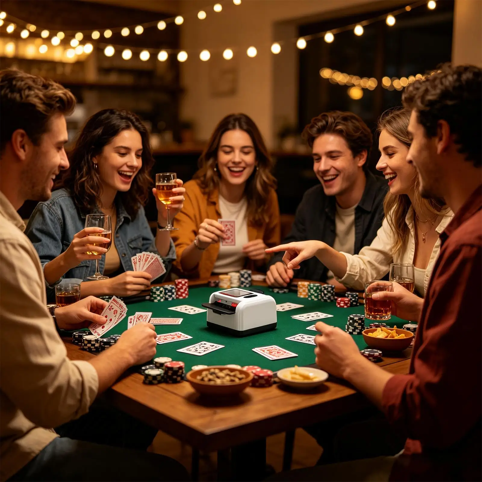 Automatic Card Shuffle Rechargeable Portable Fast 2-Deck Shuffle Device Table Equipment For Bar Club Party Tournament Lounge