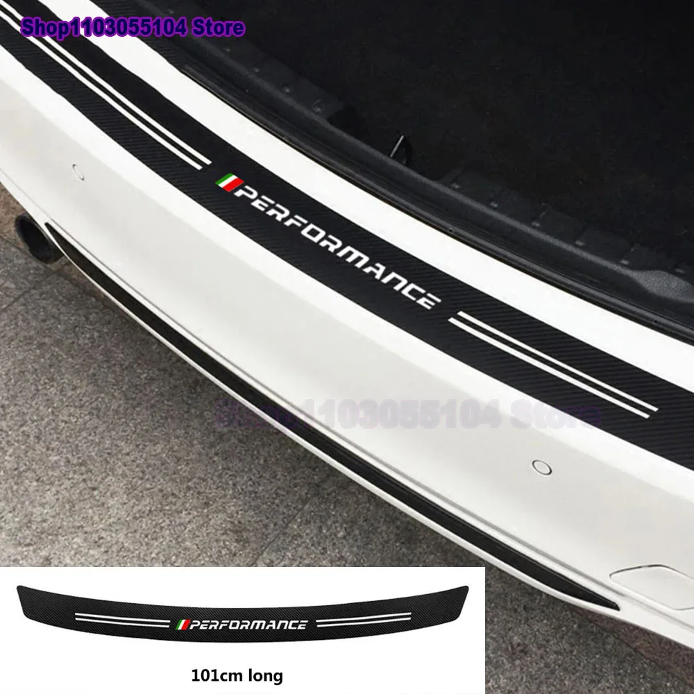 1pc Performance Carbon Fiber Car Rear Trunk Sticker For Lancia Ypsilon Musa Voyager Thema Delta Voyager Auto Accessories