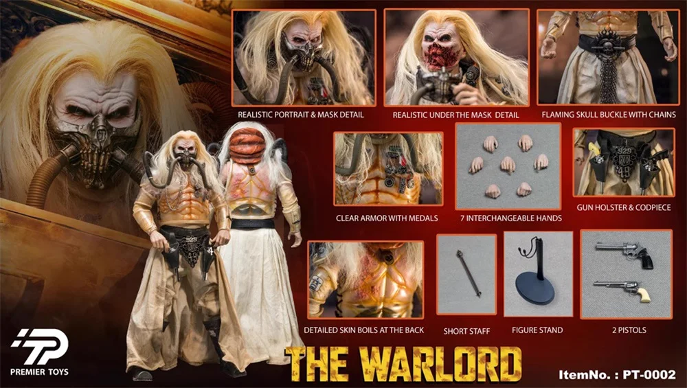 1/6 For Sale PREMIER TOYS PT0002 THE WARLORD Mad Max Immortan Joe Big Warlord Full Set Moveable Action Figure Gift For Collect