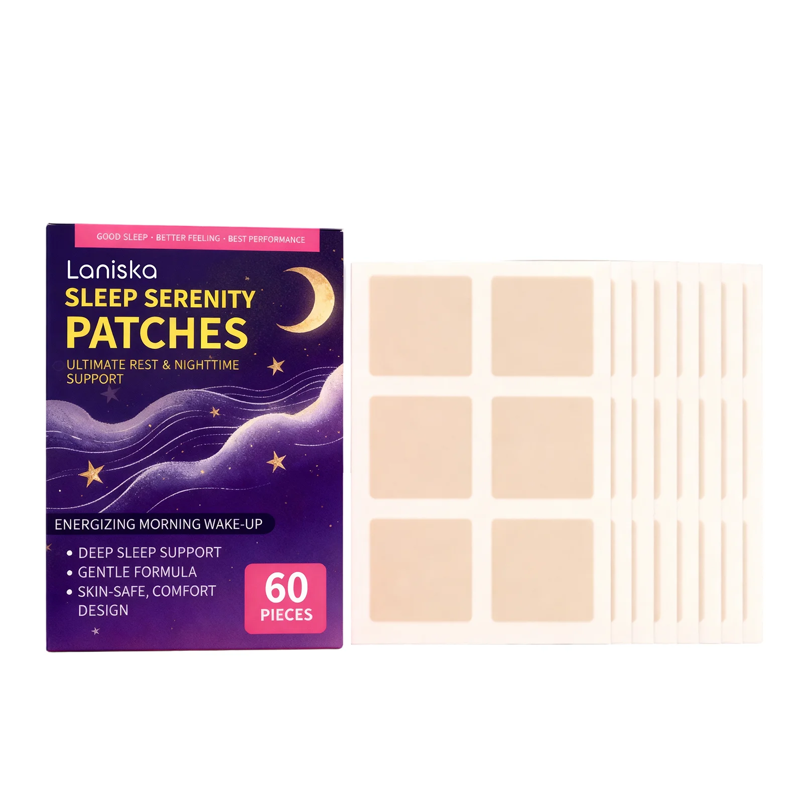 60pcs Insomnia Relief Patch Relieve Stress Anxiety Treat Insomnia Improve Sleeping Quality Helping Fall Asleep Sleep Aid Patch