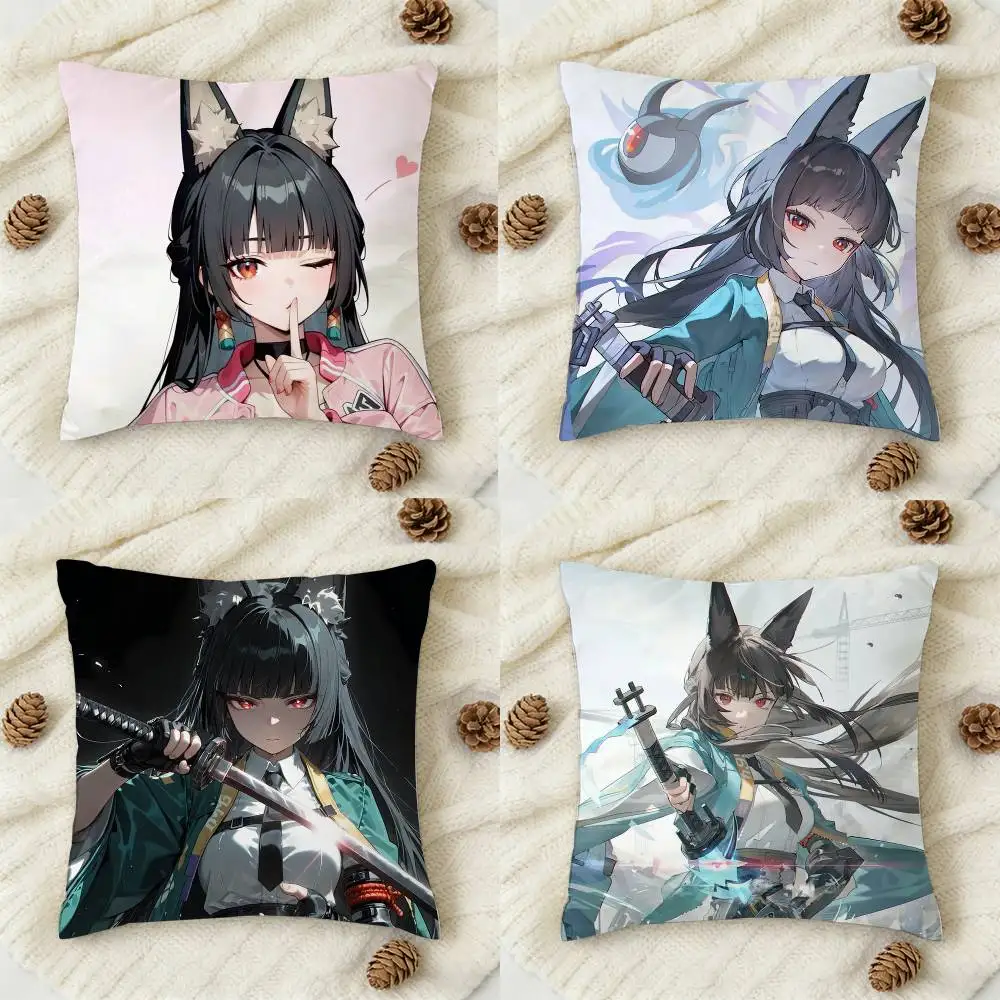 

Z-Zenless Zone Zero Miyabi H-Hoshimi Double-sided Printed Square Decorative Cushion Cover for Sofa Living Room Home Decor