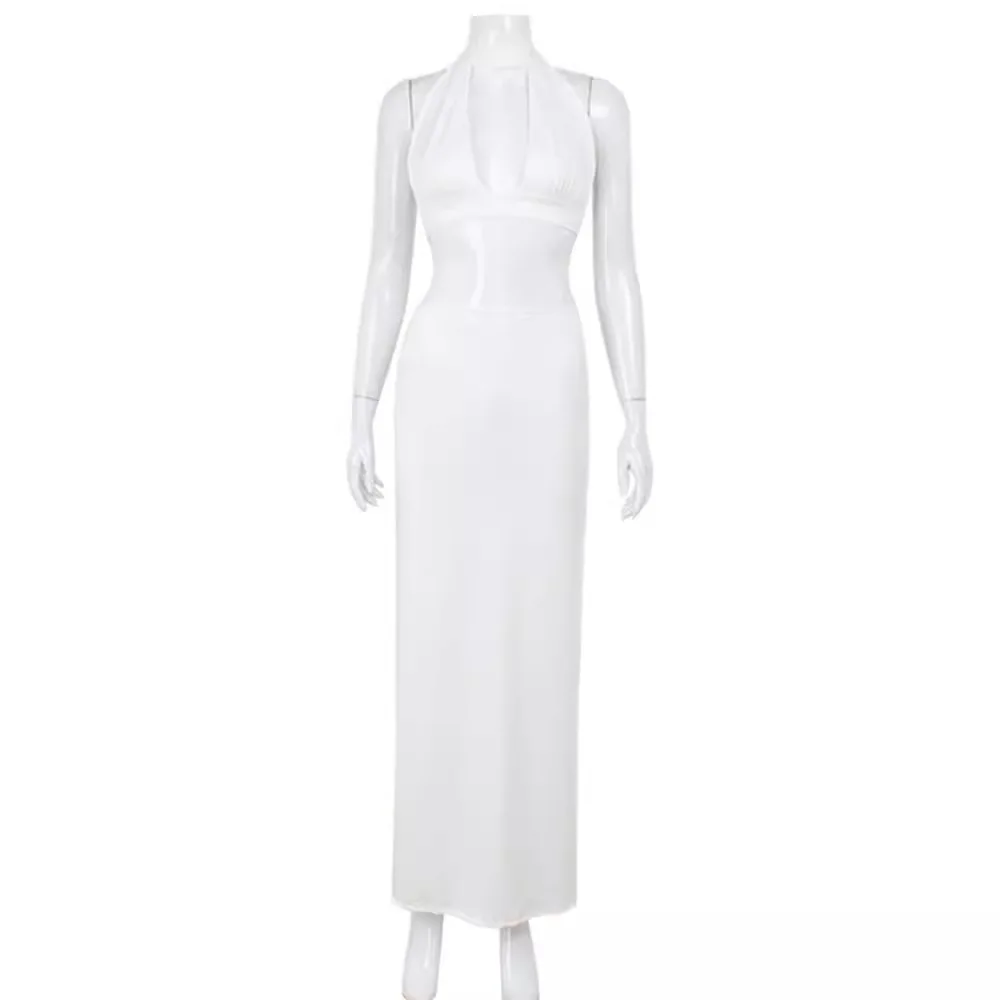 Faionable Deep V Bal Long Dr Conjunto feminino sexy pendurado Ne Design saia de corpo inteiro bainha dobrada Sle europeu