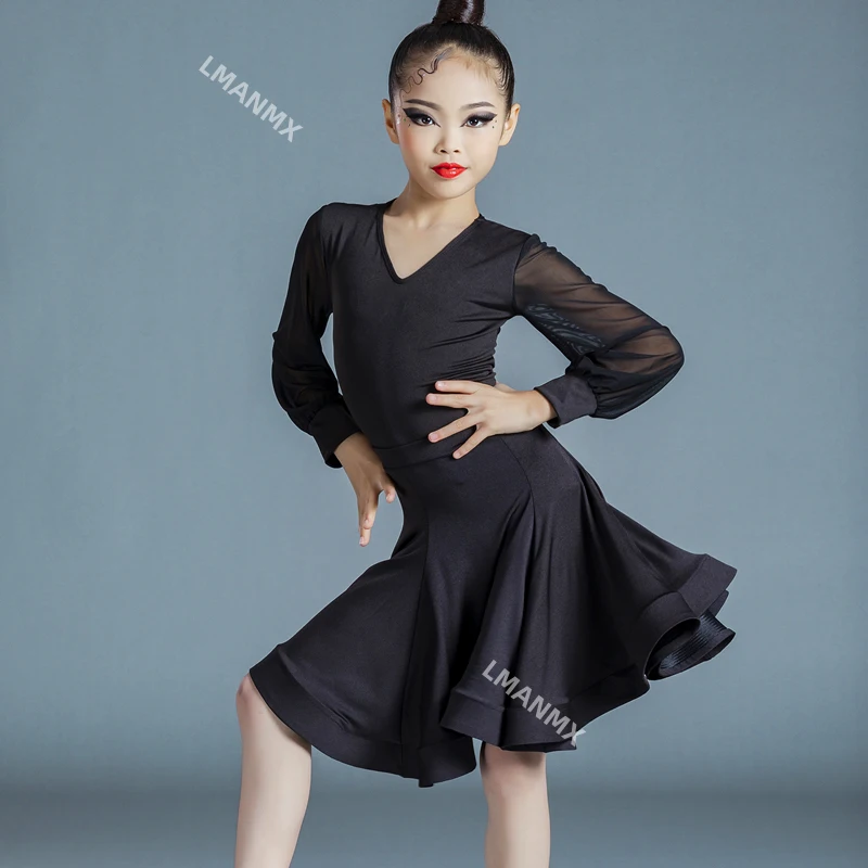 

Платье для латинских танцев, детское профессиональное платье для латинских танцев, разделенный комплект, платье для выступлений