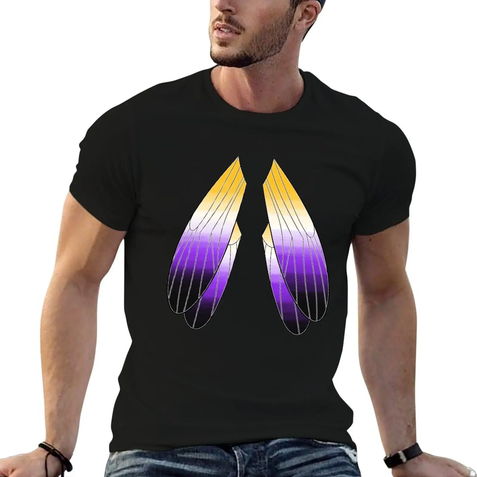 Spread Your Wings: Nonbinary T-Shirt Active Sports Short Sleeve Cotton Shirt