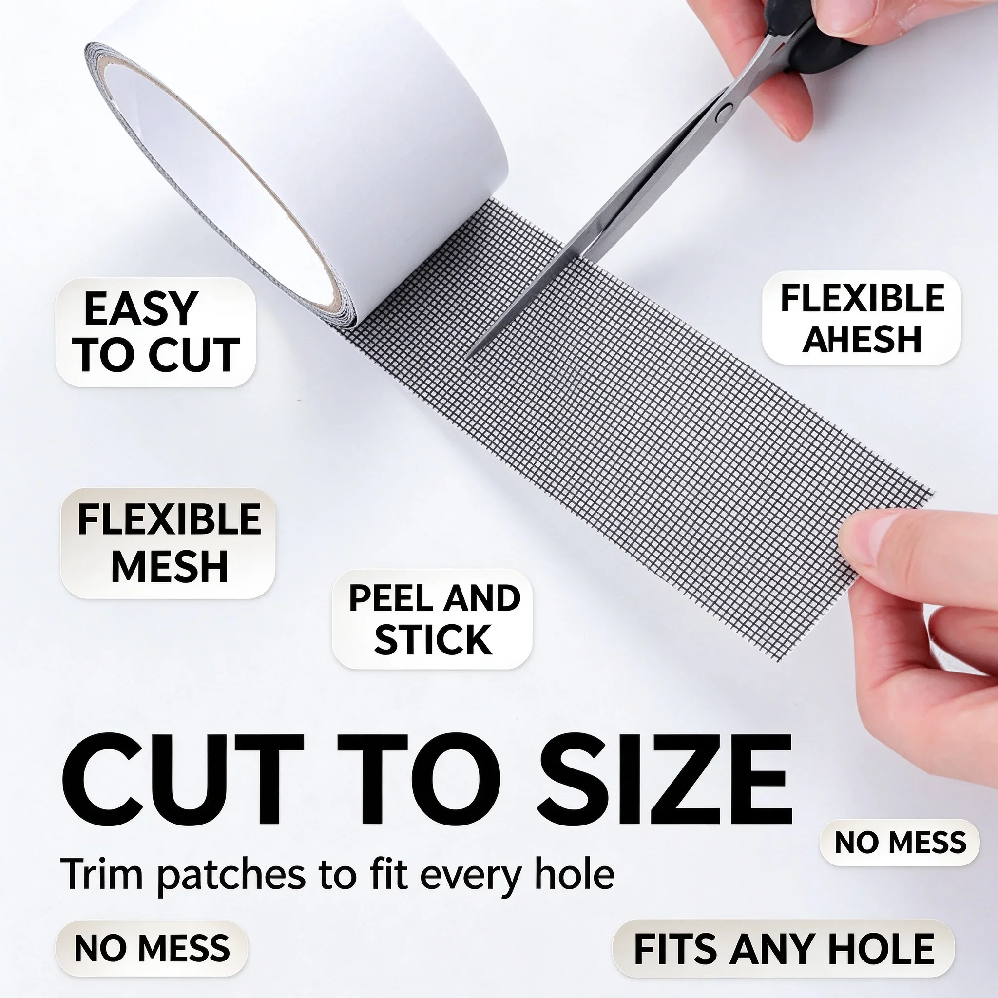 Self-Adhesive Mosquito Net Repair Tape for Window Screens - Waterproof Patch Kit for Doors and Windows for Holes in Screens