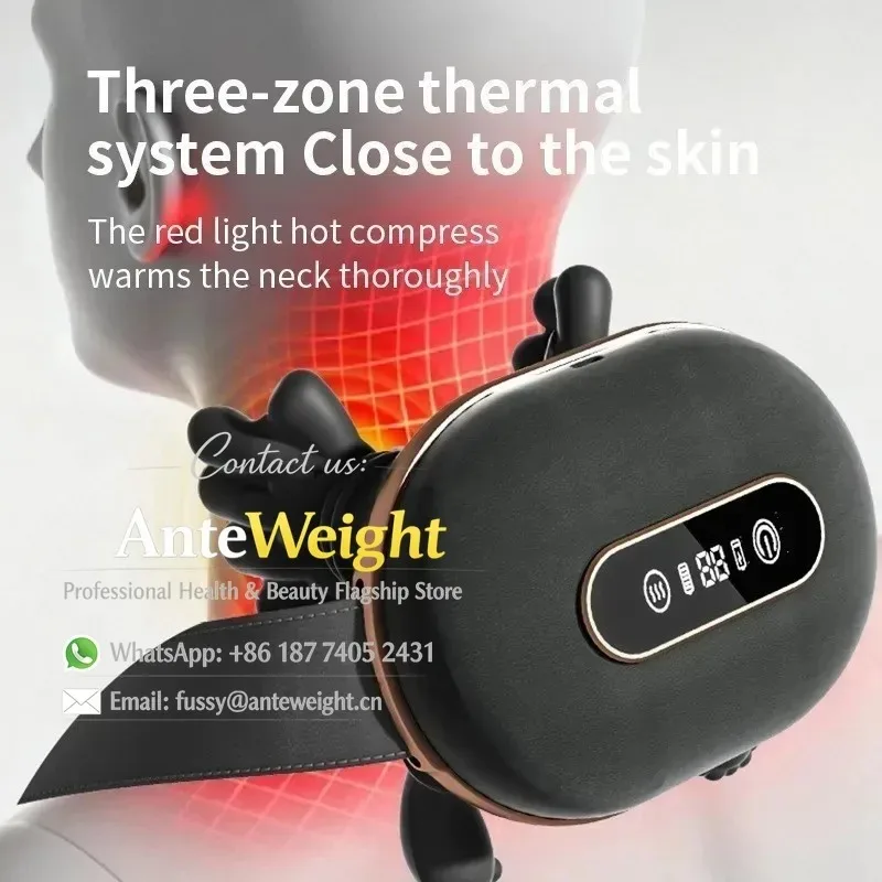 4D Deep Tissue Kneading Massager, Wireless Neck Shoulder with Heat for Trapezius & Back Pain | Portable Cervical Relief Device