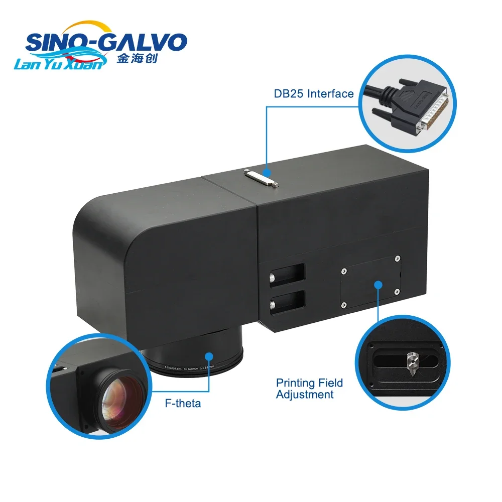 GL2208-3D-100 532nm Fokus Galvanometer untuk Mesin Penandaan Laser Hijau 20W 30W Penghilang Kaca Ukiran Pemotongan