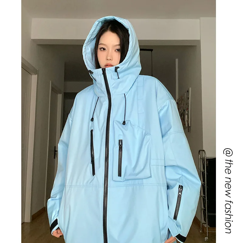 

Водонепроницаемый водонепроницаемый пуловер с капюшоном, мужской теплый флисовый пуловер унисекс, толстая уличная куртка для катания на лыжах и альпинизме