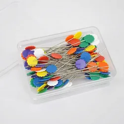 50Pins Hemline Flower Head Pins Extra Long Colored 50mm Patchwork Craft Quilting Tool Akcesoria do szycia