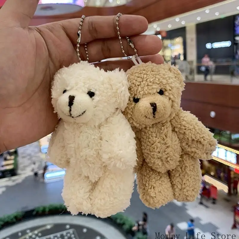 Plush Bear Keychain Furry Cartoon Stuffed Animal Backpack Pendant, Kids Birthday Gift & Valentine Ornament