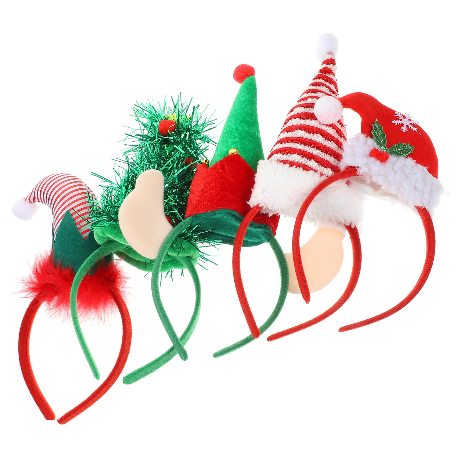 5 Pcs Head Band Christmas Headband Festival Headdress Prop Decorative Hairband Elf Hat Xmas Style Creative Themed Women's