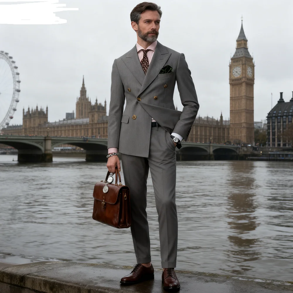 

Slim Fit 2 Piece Wedding Men's Suits Fashion Style Blazer Pants Formal Business Party Groom Wear Tuxedos Costume Homme