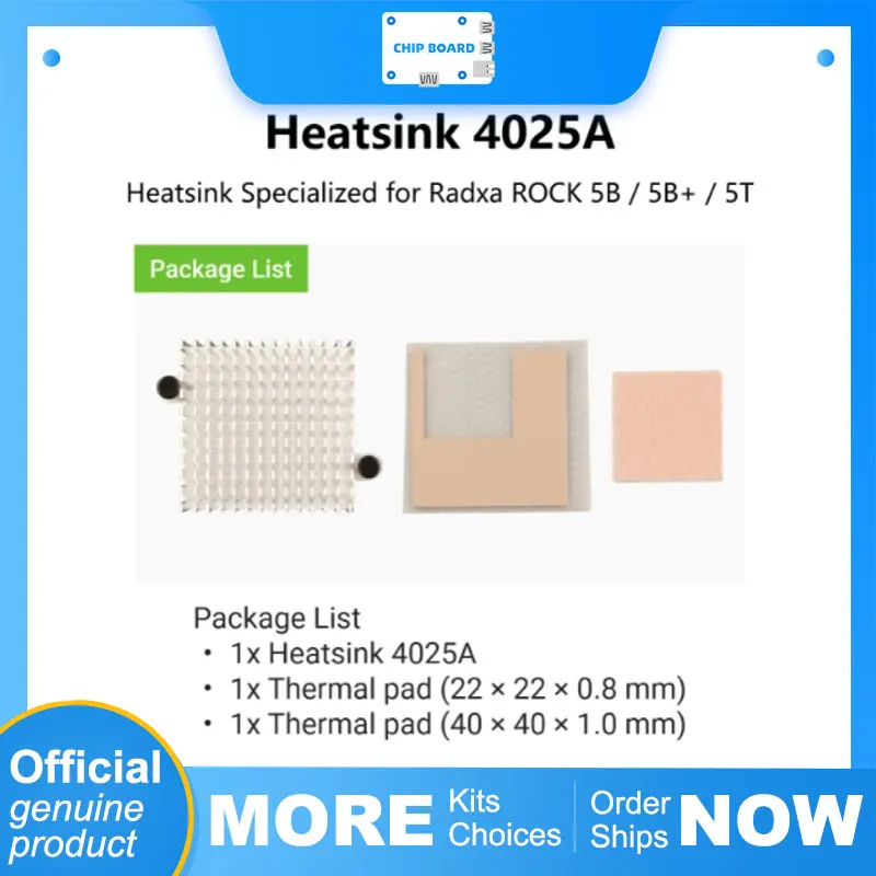 

Radxa Heatsink 4025A - Active Cooler for ROCK 5B/5B+/5T Single Board Computers