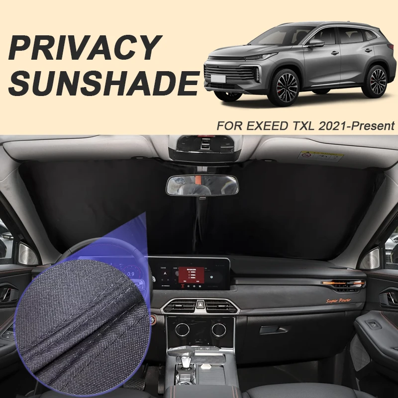 

Car Black Window Privacy Sunshade For EXEED TXL 2021-Present Auto Anti-UV Heat Insulation Protect Cover Interior Accessory