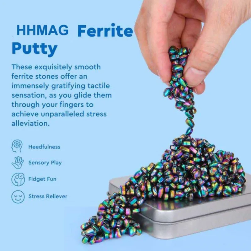 Ferrite Putty Colorful Over 500 Weak Magnetic Ferrite Stones Satisfying Magnet Rocks Desk Toys for Office and Fidget Toys